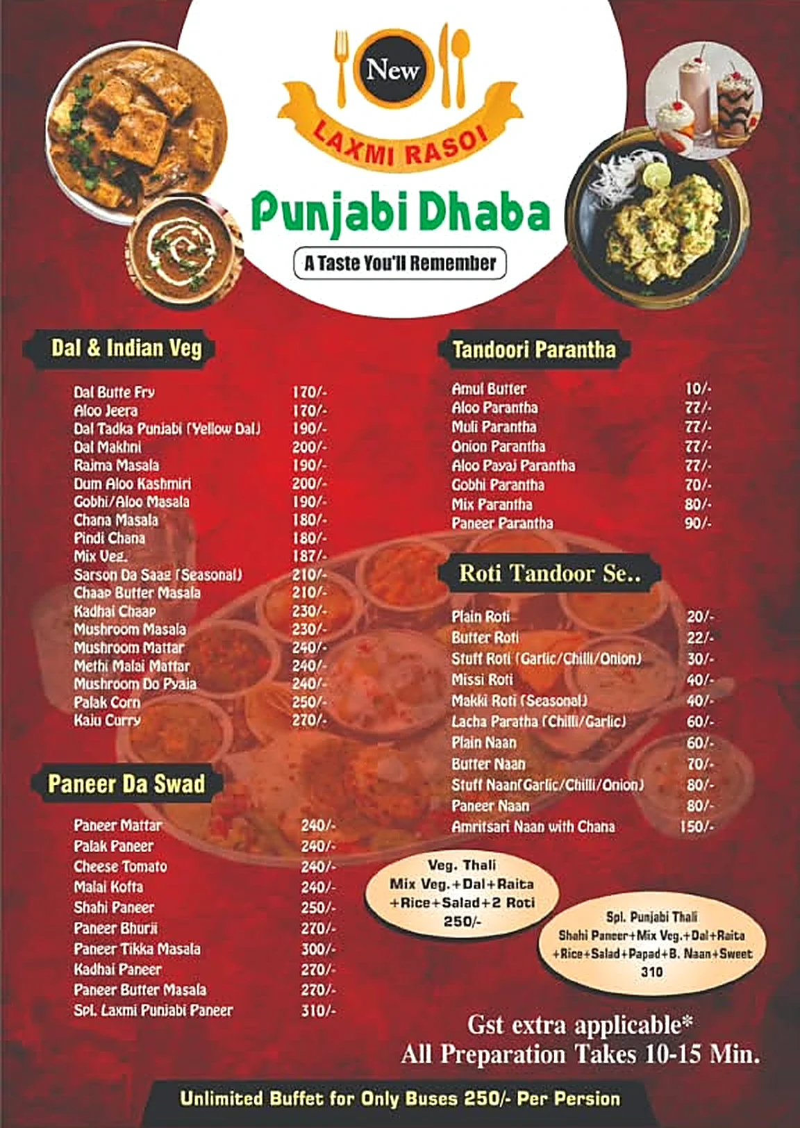 Menu page 1